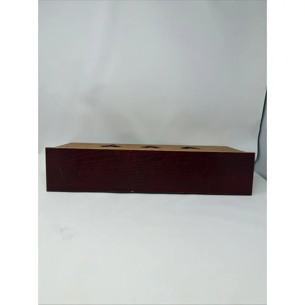 Vintage Plum Solid Wood Heart Cut Out Wall Shelf With 3 Pegs Granny Core 21